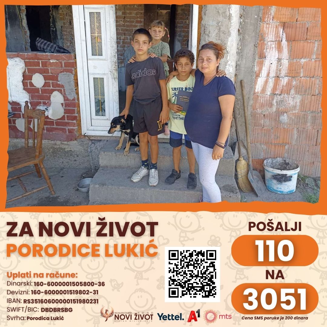 NovaS o humanitarnoj akciji za porodicu Lukić