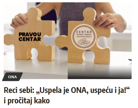 Naš medijski projekat  “Uspela je ONA, uspeću i ja!”